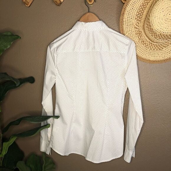 Apt. 9 White Polka Dot Long Sleeve Button-Up SMALL - Picture 3 of 7